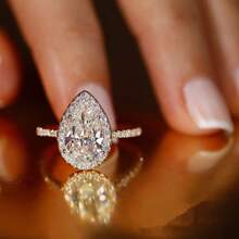 Creative Sparkling Water Drop  Wedding Ring For Women, Simple And Elegant Wedding Jewelry, Suitable For Daily Wear Or Party Fashion Women's Ring, Jewelry Accessories, An Exquisite Gift For Women. - 水滴戒指 - 查看 3