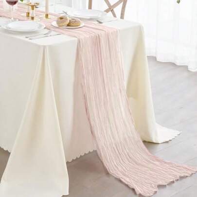 Light Pink Cheesecloth Table Runner Pink Table Runners 10 Ft Here Comes The Son Baby Shower Decor Table Runner For Bridal Baby Shower Wedding Decor