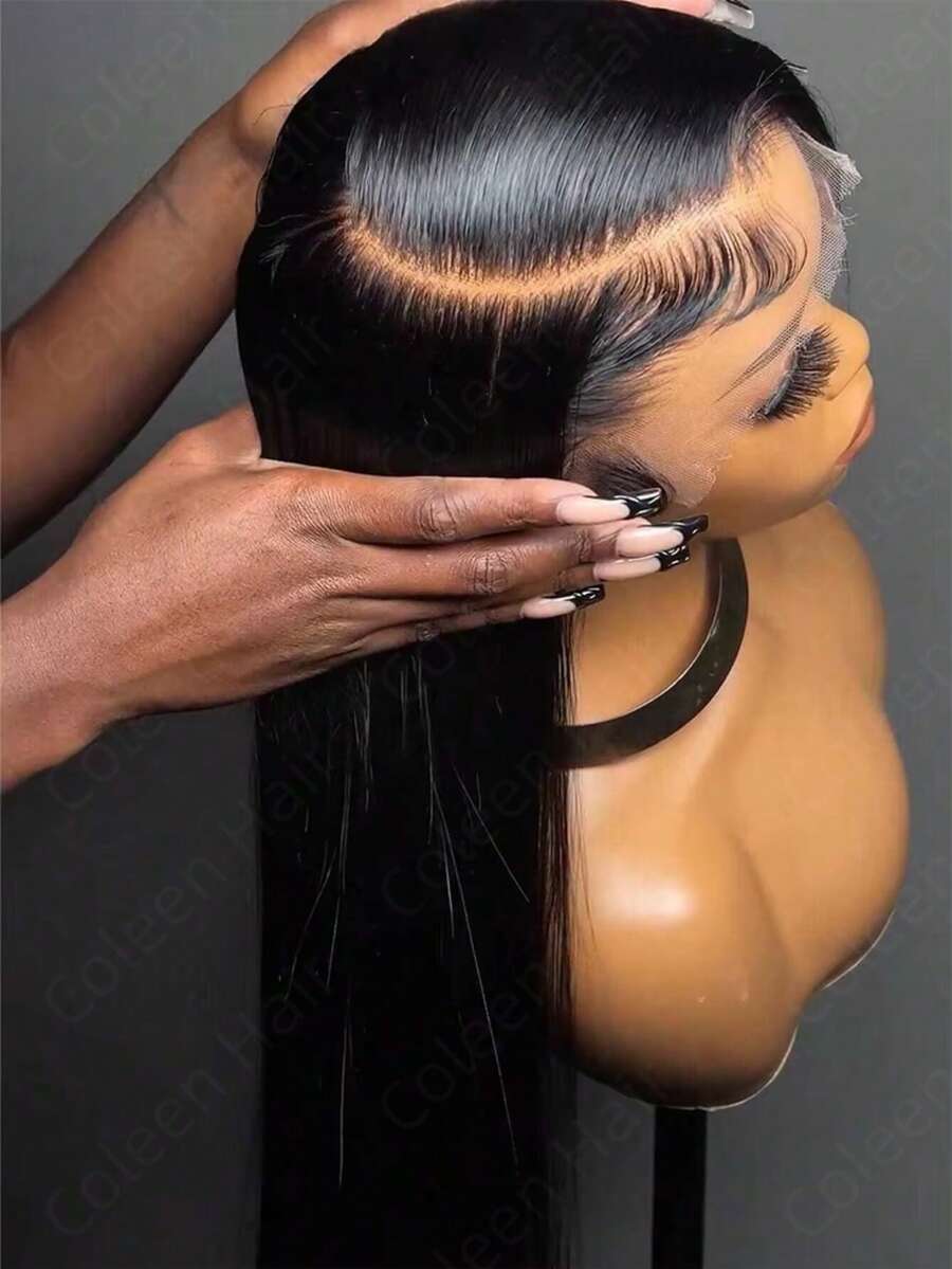 Coleen 13*4 Straight Wig Human Hair Glueless Wig Chocolate Brown Lace Front Human Wig 13x6x1 T Part Lace Frontal Wigs Pre Plucked With Baby Hair #4 Colored Brown Silky Straight Wig Transparent Lace Frontal Wigs Natural Black Wig Daily Party Wear 250 Density - Natural Black - 查看 1