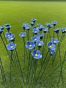 1/4支手工捏制陶瓷勿忘我花，手工陶瓷花，“蓝色之爱”匠心打造，不易褪色，永不凋谢，适合情人节和婚礼场地室内外装饰——情人节完美礼物之选，室内装饰，艺术家居装饰，可爱人造花 - 彩色 - 查看 12