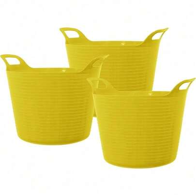 42L 42 Litre Large -Friendly  Flexi Tub - Black - Multi Purpose Robust Flexible Storage Container Bucket, Set Of 10.