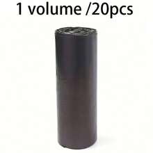 100pcs Black Garbage Bags, Made Of Durable PE Material, With Handles And Tear Lines.