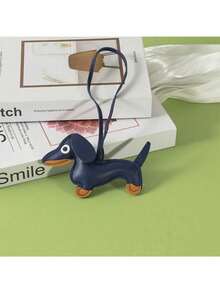 Cute Dachshund Leather Keychain Lucy Girls Inspired Bag Hanger Dog Car Ornament For Pet Lovers Key Ring Gift - one-size - View 4