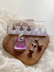 亚克力极光彩虹色矩形钻石形状美甲展示架，树脂水晶珠水钻复古韩国花朵激光 DIY 家居和户外女士母亲姐妹妻子女友婚礼美甲沙龙美容情人节使用