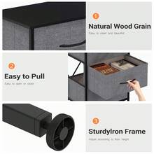 Modern 4-Drawer Fabric Dresser With Wooden Top & Metal Frame - Large Storage Capacity For Bedroom Or Living Room Kids Room Nursery - Dark Grey - View 7