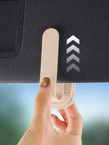 1 Universal Car Litchi Texture PU Material Sun Visor Glasses Clip, Car Glasses Frame, Car Accessories, Glasses Storage Holder, Suitable For Self-Driving Tours, Vacations, Back To School, Weekend Camping, Can Also Be Used As A Gift For Mother, Girlfriend, Boyfriend, Father, A Perfect Gift, Travel Essentials, Travel Accessories, Travel Bags, Vacation, Holidays, School Supplies, Glasses Case, Sunglasses, Women - Multicolor - View 5