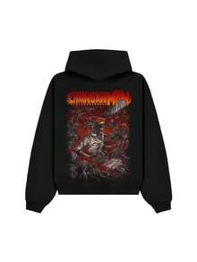 Chainsaws Mans Japanese Anime Printed Cotton Hoodie For Men And Women Oversized Leisure Retro Y2K Autumn And Winter Hoodie - Black - View 1