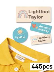 定制姓名防水贴纸，可爱卡通风格标签贴纸，个性化姓名标签贴纸，适用于衣服、水瓶、午餐盒、笔记本、收纳盒等，定制装饰标签，适用于日常用品和礼品包装，可定制姓名标签贴纸，生日礼物，节日礼物，派对礼品标签，墙纸贴纸 - 風格8 - 查看 8