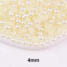 Fancy Multi Colors, 2MM-10MM, 7 Sizes , Flatback Half Round ABS Pearls , Glue On Jewelry Beads Stones Diamond 3D Pattern Design Accessories Glitter Manicure Decal Decorations For Clothes,Bag,Shoes,Cups,Phone Covers,Handicrafts,Diy Trim. - Z24 Beige - View 17