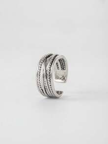 1 件复古皇家风格拇指针织多层开口戒指，厚实可调节戒指，坚固的波西米亚风格优雅戒指，适合所有季节的女士珠宝，送给她的礼物