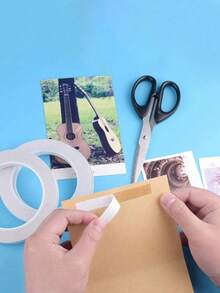 10 Rolls Double-Sided Tape, Durable DIY Essential Double-Sided Tape, Waterproof, Reusable, Suitable For Scrapbooking, Gift Wrapping, Crafts, Office & School Supplies - White, Compatible With Plastic Surfaces. Can Be Used For Photo Albums, Homemade Photos, Gift Wrapping, Paper Storage Boxes, Office, Back To School, Parties, Map Making, Etc. Easy To Remove, No Residue Left. Color And Style Shipped Randomly. - White - View 7