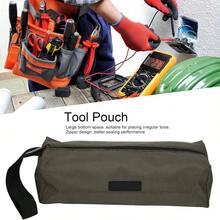 Pissente Bolsa de Herramientas Pequeña con Cremallera, Kit de Herramientas Portátil para Electricista, Impermeable Gruesa (Verde) - Negro - Ver 12