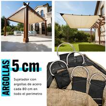 lonas para sombra malla sombra 90% raschel 5x5 reforzada lista para instalar - Beis - Ver 3