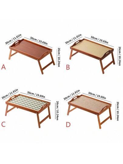 Wood Bed Tray Tafel Folding Legs les Portable Laptop Bureau Breakfast Sofa Multi Snack Work Station 19.7x11.8 Bruin view 2