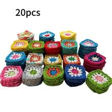 30 piezas de cuadrados de flores hechos a mano al crochet - Colores mixtos vibrantes, patrones de flores, hilo para decoración de suéter DIY, decoración del hogar, adornos de ropa, almohadillas de calor, decoraciones hechas a mano, patrones de bordado, ganchillo, suministros de costura, aplicaciones, proyectos DIY, exquisitos y versátiles, adecuados para accesorios de ropa, suministros de costura, suministros de ganchillo, manualidades para adultos, accesorios de suéter, regalos personalizados, regalos de abuela, regalos hechos a mano - Multicolor - Ver 12