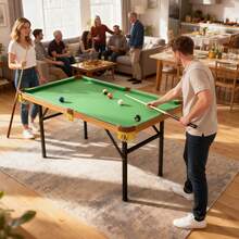 SPORTNOW Folding Pool Table, Billiard Table, 2 Cues, 16 Balls, Triangle, Brush, Green - 1 - View 5