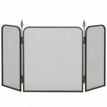 HOMCOM Fireplace Screen, 3-Panel Folding Fireplace Screen, Fire Protection Screen For Living Room, Bedroom, Metal, 96 X 56, Black - 1 - View 9