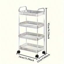 1pc Multifunctional Transparent Acrylic Plastic Storage Cart, 3/4 Layer - Multifunctional Mobile Storage Rack For Kitchen, Bathroom, Cosmetics, Beauty Products, Office Organization | Modern Storage Cart | Durable Plastic, Bathroom Storage Organizer, Utility Cart, Rolling Storage Cart Storage Rack, Suitable For Snacks, Beauty And Personal Care Products - Perfect For Bathrooms, Offices, Laundry Rooms, Etc - 4-layer Standard Model - View 5