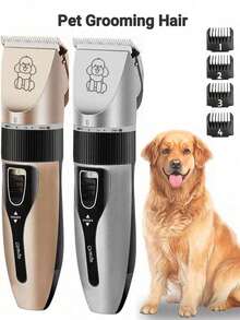 Adjustable Professional Pet Hair Trimmer | USB Rechargeable, Quiet Pet Grooming Tool With 4 Detachable Combs (1.5-4mm) And Cleaning Brush - Ergonomic Lithium-Polymer Battery Hair Clipper Suitable For All Breeds - Multicolor - View 6