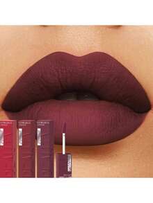 裸棕色哑光液体唇膏，丝绒性感深红色唇彩，不粘腻，持久唇妆 - 彩色 - 查看 10