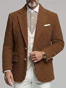 Áo khoác vest nam thời trang công sở thường ngày cỡ lớn thu/đông 2025 mới - màu nâu - Xem 3