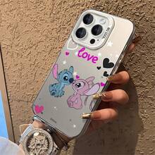 Miniso Disney Lilo & Stitch Phone Case, "Love" Themed Design With Stitch & Angel In Romantic Posefor IPhone 17/17 Pro/17 Pro Max/17 Air/16/15/14/13/12/11/X Series,Iphone 17 Pro Max Case,Iphone 17 Pro Case,Iphone 17 Case,Stocking Stuffers,The Girlfriend,The Chosen,Early Fall Fashion - Pink - View 5