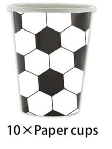 这款50/51件套足球主题一次性餐具套装包含10个餐盘、10个甜点盘、10个纸杯、20张餐巾纸、1张桌布和1条横幅。这套便捷的餐具套装适用于露营、野餐、花园烧烤、婚礼和生日派对等场合。 - 彩色 - 查看 12