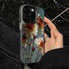 Funda de Teléfono Diseño Floral Transparente con Flores Blancas y Marrones para  14 Pro Max  13 Pro  Galaxy S23 S22 Plus Ajuste Universal para Todas las Estaciones Opción de Regalo Ideal - Negro - Ver 4