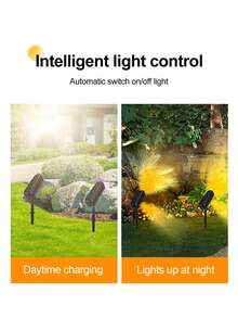 1pc Solar Spotlight, Outdoor Waterproof LED Floodlight, Garden Landscape Tree Lighting, Suitable For Lawn Landscaping, Tree Illumination, Courtyard Decoration, Night Atmosphere And Landscape Lighting Scenes