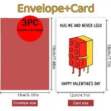 创意情人节贺卡，适合拥抱，永不分离情人节创意告白祝福卡，情侣情人节礼物，感谢卡（含信封），贺卡，祝福卡，空白卡片 - 套裝 - 查看 10
