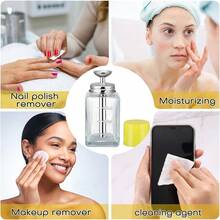 6Oz / 180ml Glass Push Down Pump Dispenser With Cover, Acetone Pump Dispenser Alcohol Dispenser Push Down, Nail Polish Remover Dispenser Bottle Push Down Hand Pumping Press Container - 1 cái - Hình vuông - Xem 6