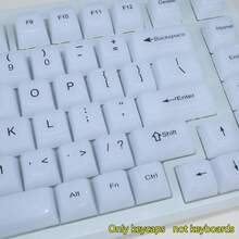 水晶键帽套装，OEM高度PC材质键帽，白玉主题半透明设计，适配MX轴和6.25U空格键，适用于游戏和办公机械键盘，仅含键帽（不含键盘），机械键盘DIY配件