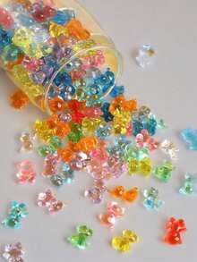 30个迷你树脂熊摆件 - 可爱动物装饰，适用于花瓶/玻璃容器填充、汽车内饰、家居装饰、DIY工艺品和主题派对礼品（颜色随机） - 彩色 - 查看 1