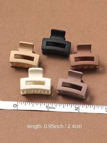 10/20个迷你鸡蛋花装饰发爪夹，适合浓密头发，防滑发夹，可爱又结实的发饰，适合卷曲蓬松的头发，哑光咖啡色，优雅（仅含发夹，不含收纳袋，颜色随机）发饰 - 彩色 - 查看 10