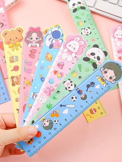 100pcs Cartoon Paper Ruler, Cartoon Drawing Measuring Ruler, Christmas Paper Bookmarks, Multifunctional Learning Small Gifts [Product Material: Paper]