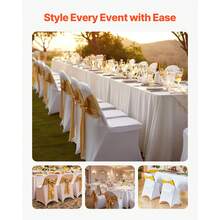 150 Pcs White Chair Covers, Polyester Spandex Chair Cover, Stretch Slipcovers For Wedding Party Dining Banquet Flat-Front Chair Covers, Fits Chair Measures Up To 17.72 X 18.11 X 30.31 Inch - White (150pcs, short, fully covered) - 查看 2