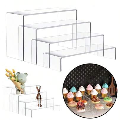 4-teiliges Set Acryl Display Sockel Ständer Erhöhungen