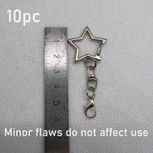 10个/3个五角星、龙虾扣、金属星形钥匙扣、星形弹簧扣、钥匙扣、金属旋转扣、弹簧登山扣钥匙扣、带链吊坠、连接器，适用于DIY钥匙扣、钥匙扣配件、派对钥匙扣礼品