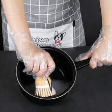 50只/100只装，一次性塑料手套，适用于烹饪和清洁，透明防水防油，防滑防污，适用于家庭、厨房、餐厅、餐饮和户外小吃等场合，可用于用餐、烧烤、清洁等——食品安全，多用途手套 - 彩色 - 查看 7