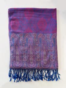 Fashion Women Silk Scarf Luxury Satin Shawl Wraps Pashmina Scarf Abaya - Purple - View 2