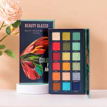 beauty glazed 18 Colors Eyeshadow Palette, Matte, Pearl, Glitter Eyeshadows, Butterfly Pattern, Rich Colors, Velvet Texture, High Pigmentation, Long-Lasting Waterproof Makeup Palette - #B110 - 查看 10