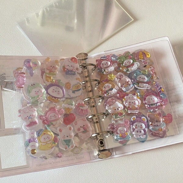 20pcs M5 Inner Pages PET Double-Sided Adhesive Sticker Refill Inserts And Washi Tape Catalog Collection Book
