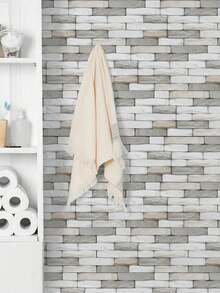 1/18pcs Self-Adhesive Faux Stone Ceramic Tile Stickers, Kitchen Backsplash Wall Decals, Bathroom Wall Stickers, Waterproof & Mildew Resistant, 15cm X 30cm - Multicolor - View 6