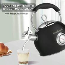 Haus Roland Ấm đun nước bằng thép không gỉ 3 lít, tương thích với bếp ga, bếp lửa và bếp từ, cấu tạo bền chắc, thiết kế trang nhã, đồ dùng nhà bếp hiện đại, dễ vệ sinh. - Be - Xem 7