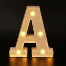 26 Letter LED Lights Luminous Number 0-9Lamp Wedding Birthday Christmas Decoration Decoration Night Light Party Bedroom 16CM Height (Without Battery) - White - View 35