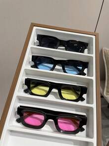 4pcs Square Men's Everyday Versatile Eyeglasses, Suitable For Riding, Street, Beach, Travel - Multicolor - View 12