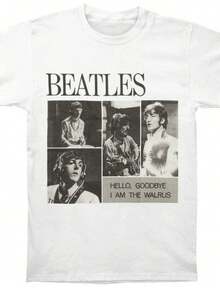 Beatles Men's 4 Blocks Hello Goodbye T-Shirt Medium White - 白色 - 查看 1
