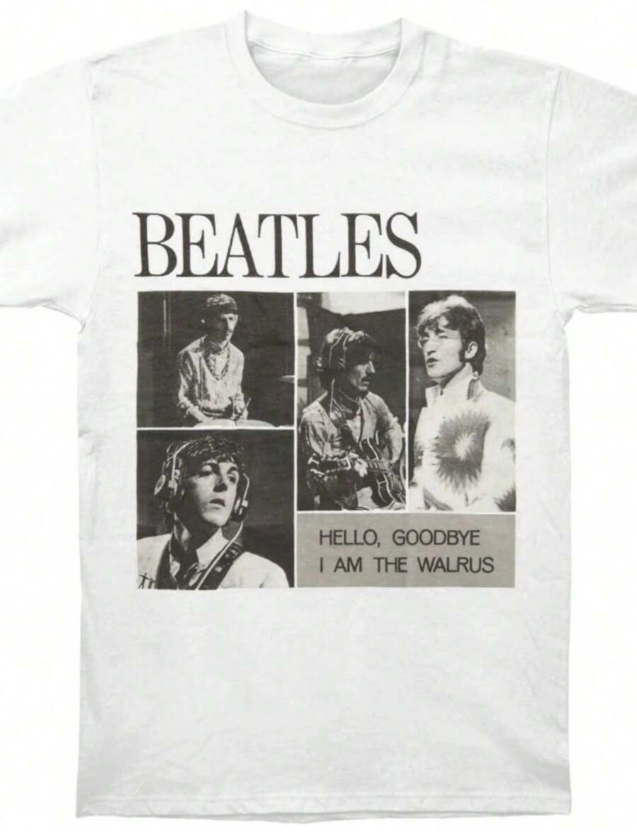 Beatles Men's 4 Blocks Hello Goodbye T-Shirt Medium White - 白色 - 查看 1