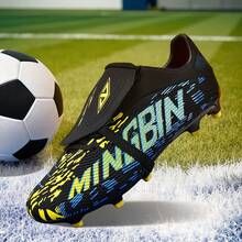 1 Paar Herren/Damen Erwachsene Fußballschuhe, Hoher Knöchel Outdoor Team Wettkampf Sportschuhe, Große Größen rutschfeste verschleißfeste AG Nocken FG Natürlicher Rasen Weicher Boden Herren Fußball Trainingsschuhe, Schnürsenkel Rugby Schuhe, Leder Fußballstiefel, Leichtgewichtig Hochleistung Rutschfestes Design Hoher Knöchel Professionelle Fußballstiefel, Direkt ab Werk - Schwarz - Übersicht 7