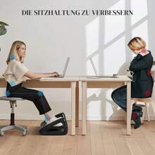 HOMCOM 6-Level Height Adjustable Desk Footrest With Massage Surface, Ergonomic Footrest For Home Office, Black